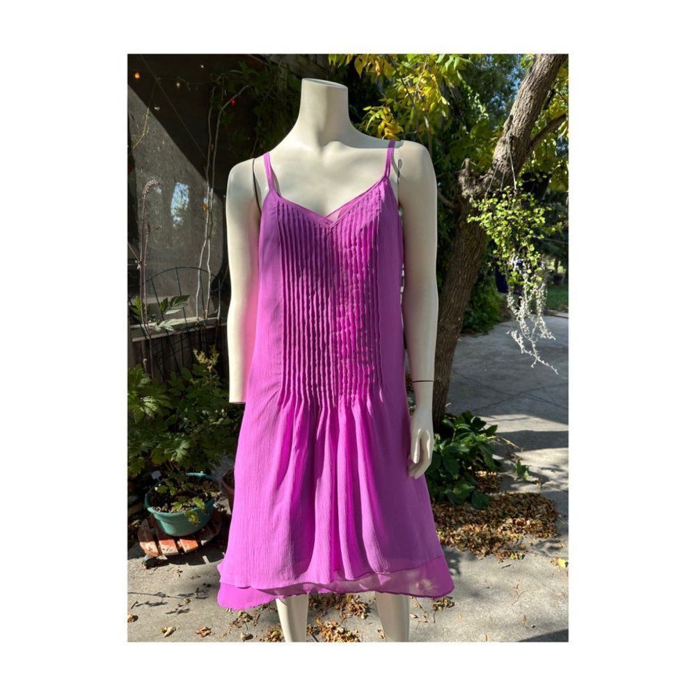 White House Black Market Tank Shift Dress Pintuck High Low 20s Style Flapper